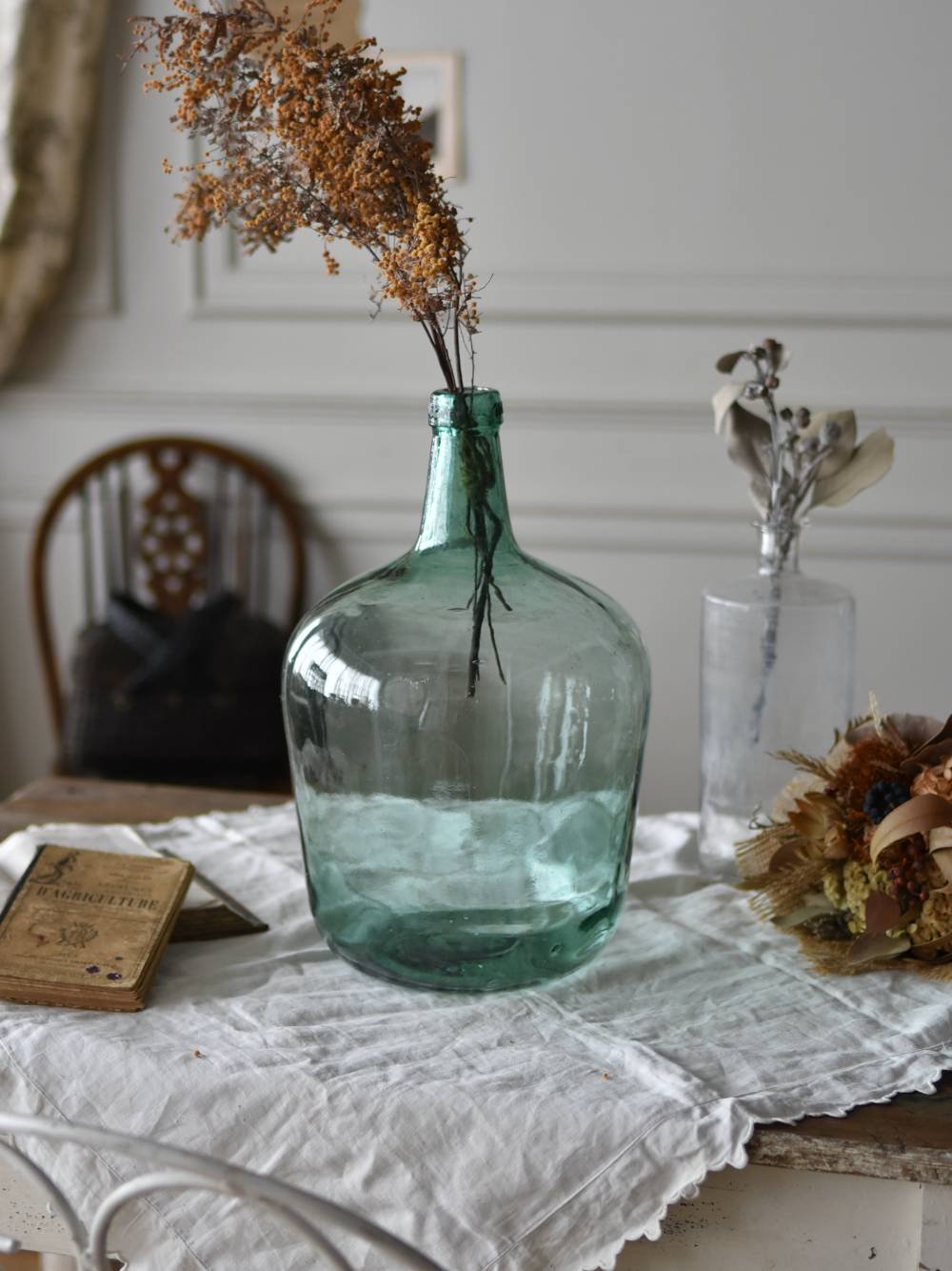 デミジョンボトル　ヴィンテージ　瓶　ガラス瓶　イギリス　花瓶　アンティークボトル
