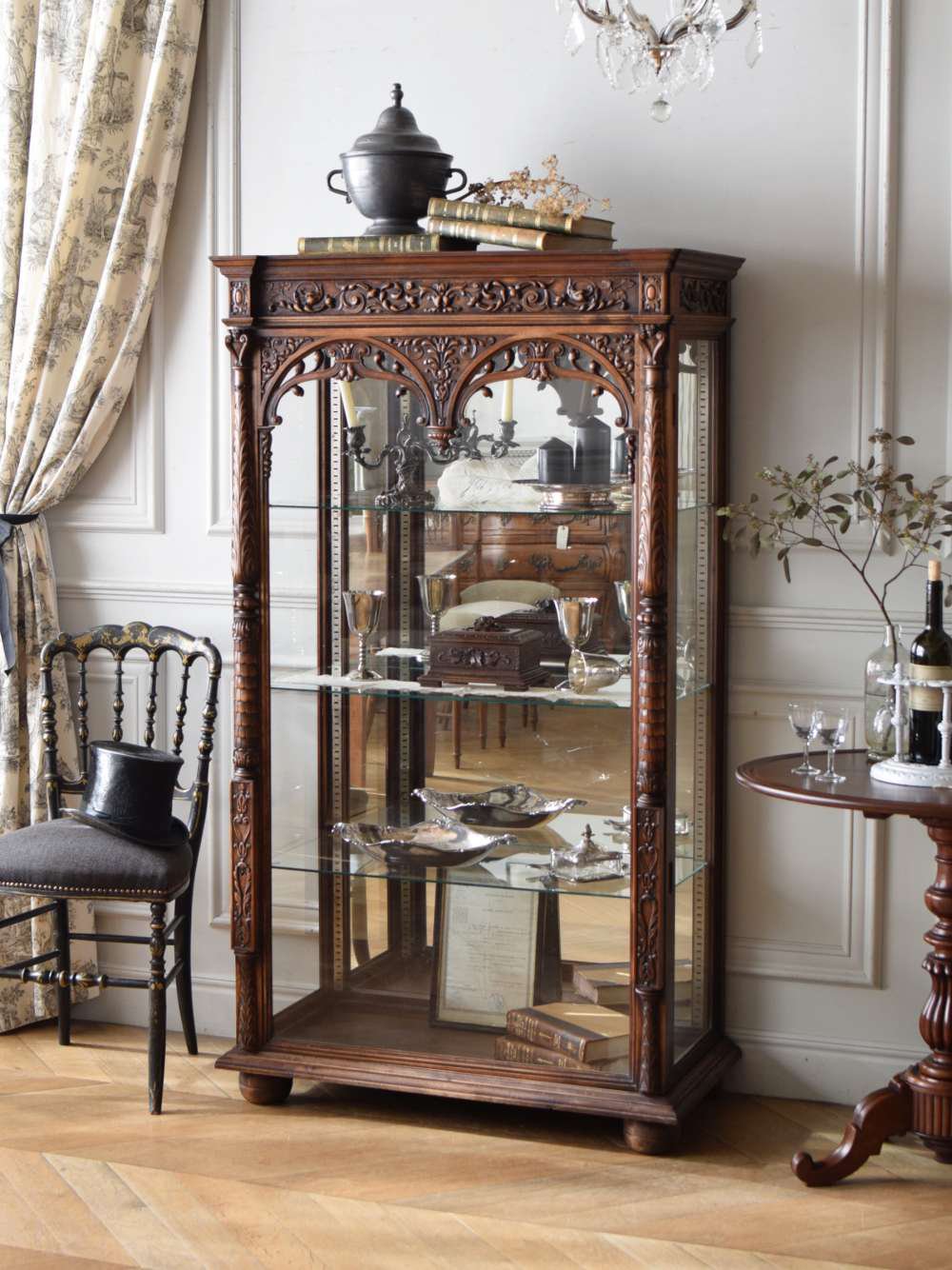 フランスアンティーク ディスプレイケース 19世紀 ガラス付き