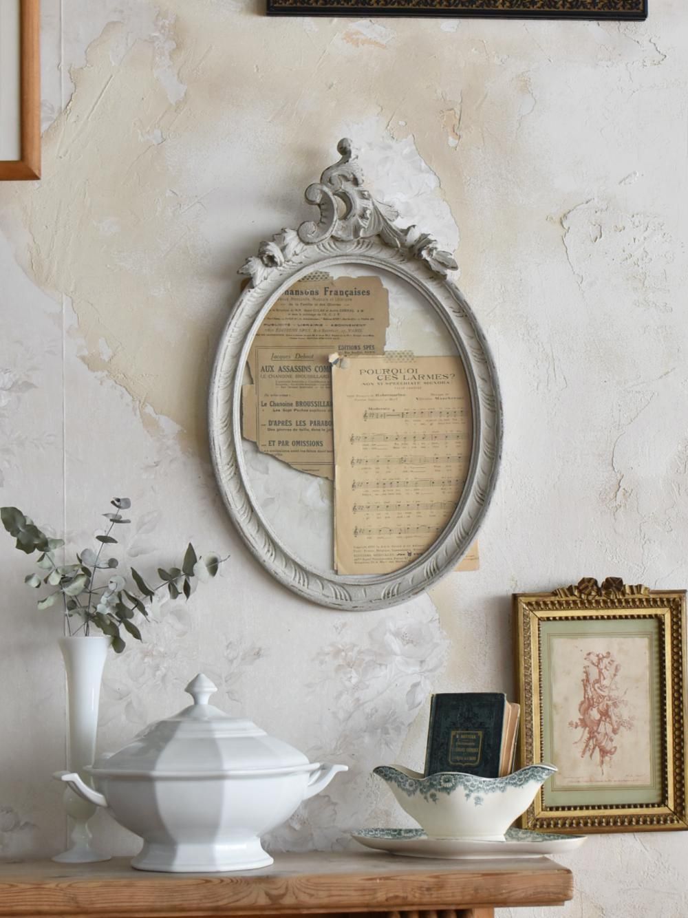 アンティークレース　ベルギー18世紀　オーバル額　証明書付き アンティークレース ベルギー18世紀 オーバル額 証明書付き