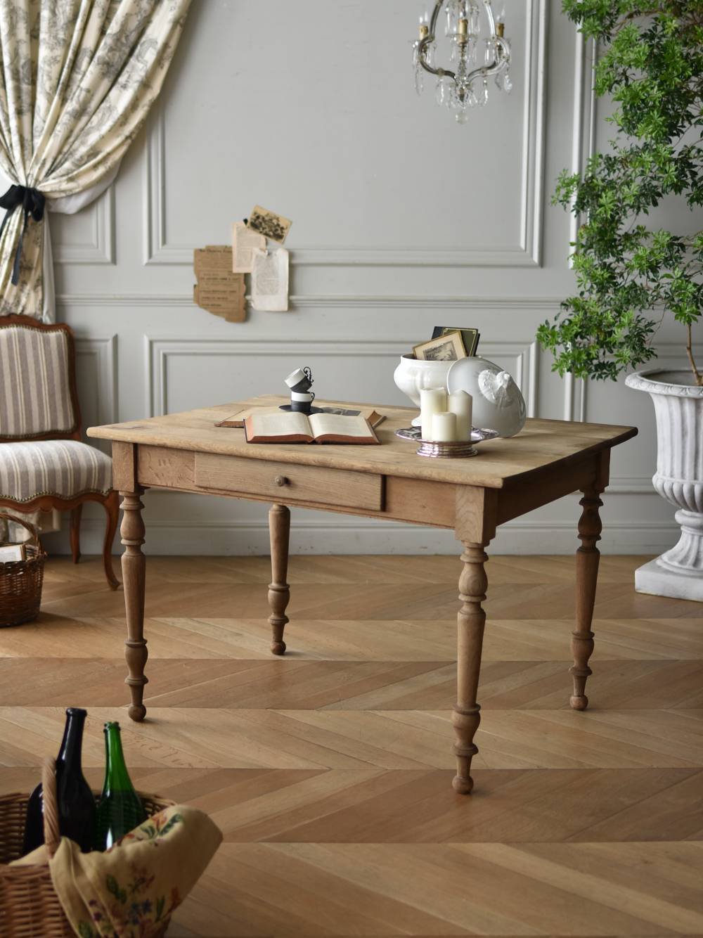 フランスアンティーク家具 オークテーブル.7 フレンチスタイル