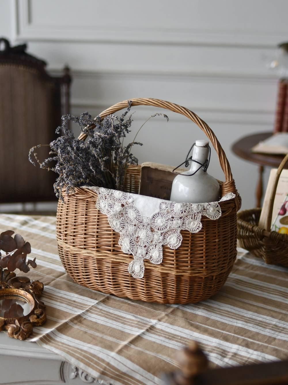 フランスヴィンテージ雑貨 ナチュラルバスケット.19 ナチュラル