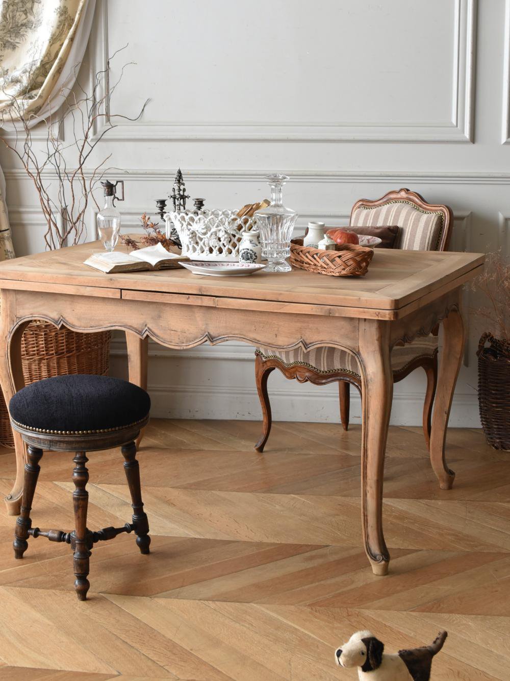 フランスアンティーク家具 伸縮テーブル.15 フレンチダイニングテーブル