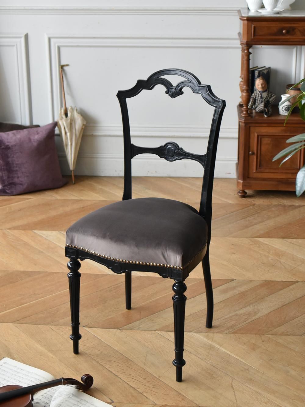 フランスアンティーク ナポレオン3世 チェア ファブリックチェア フランスアンティーク ナポレオン3世 チェア ファブリックチェア