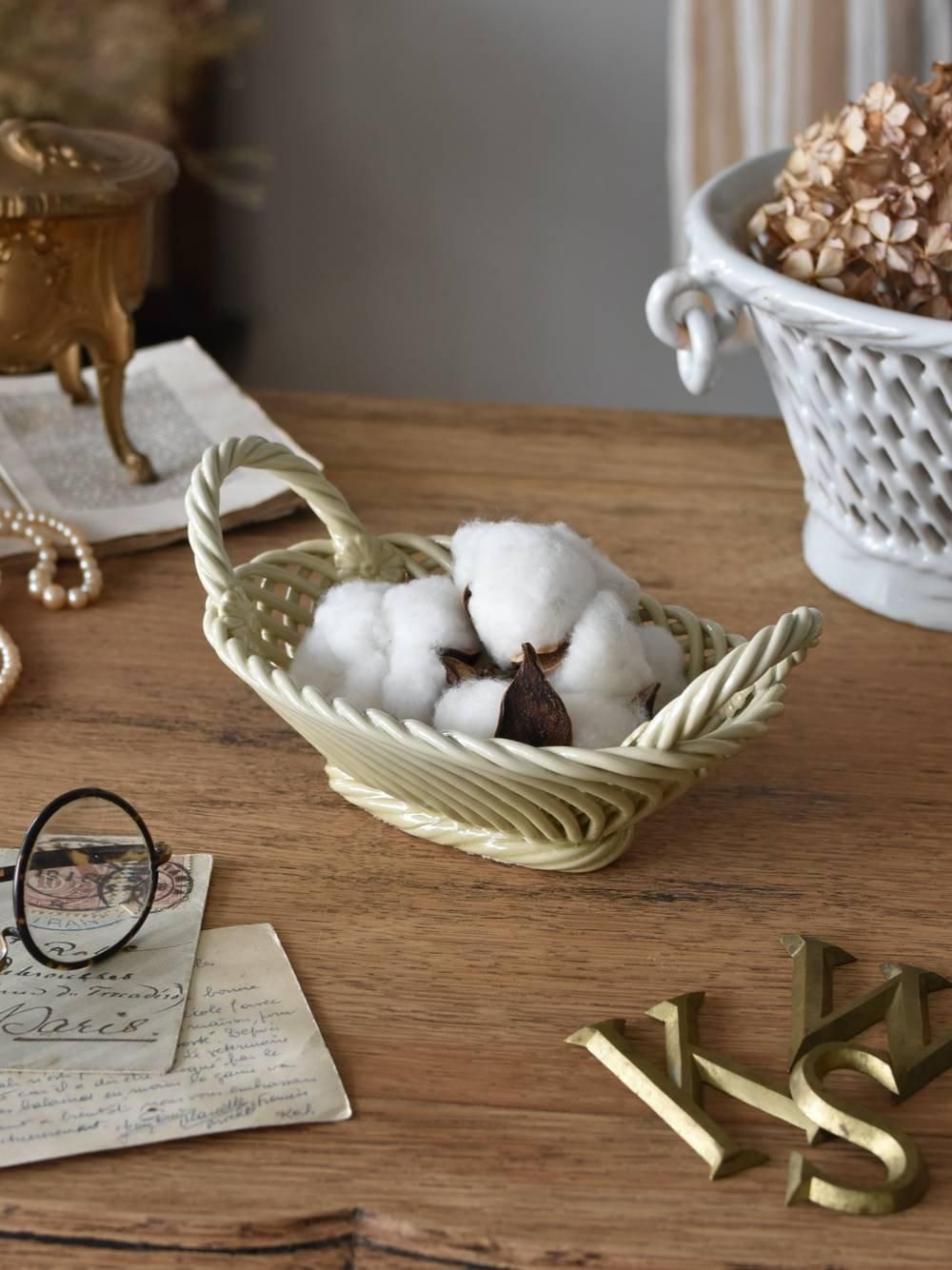 陶器パニエ.2 ポルトガル アンティーク ディスプレイ小物