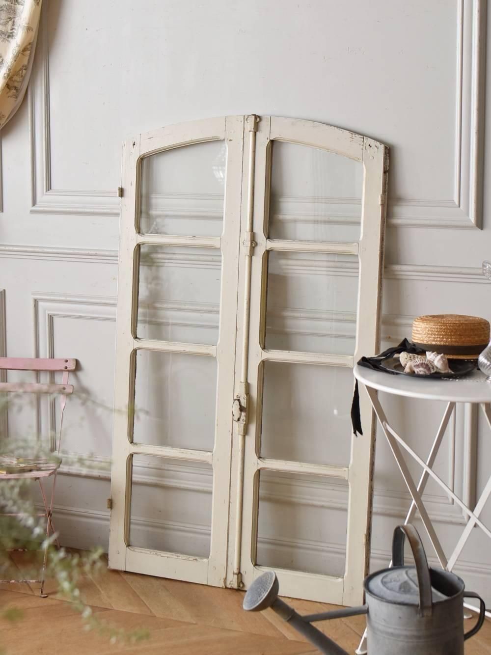 ガラス　アイアン　建具　アンティーク　ヴィンテージ アンティーク ガラス窓 FIX窓 アイアンフレーム - フランス