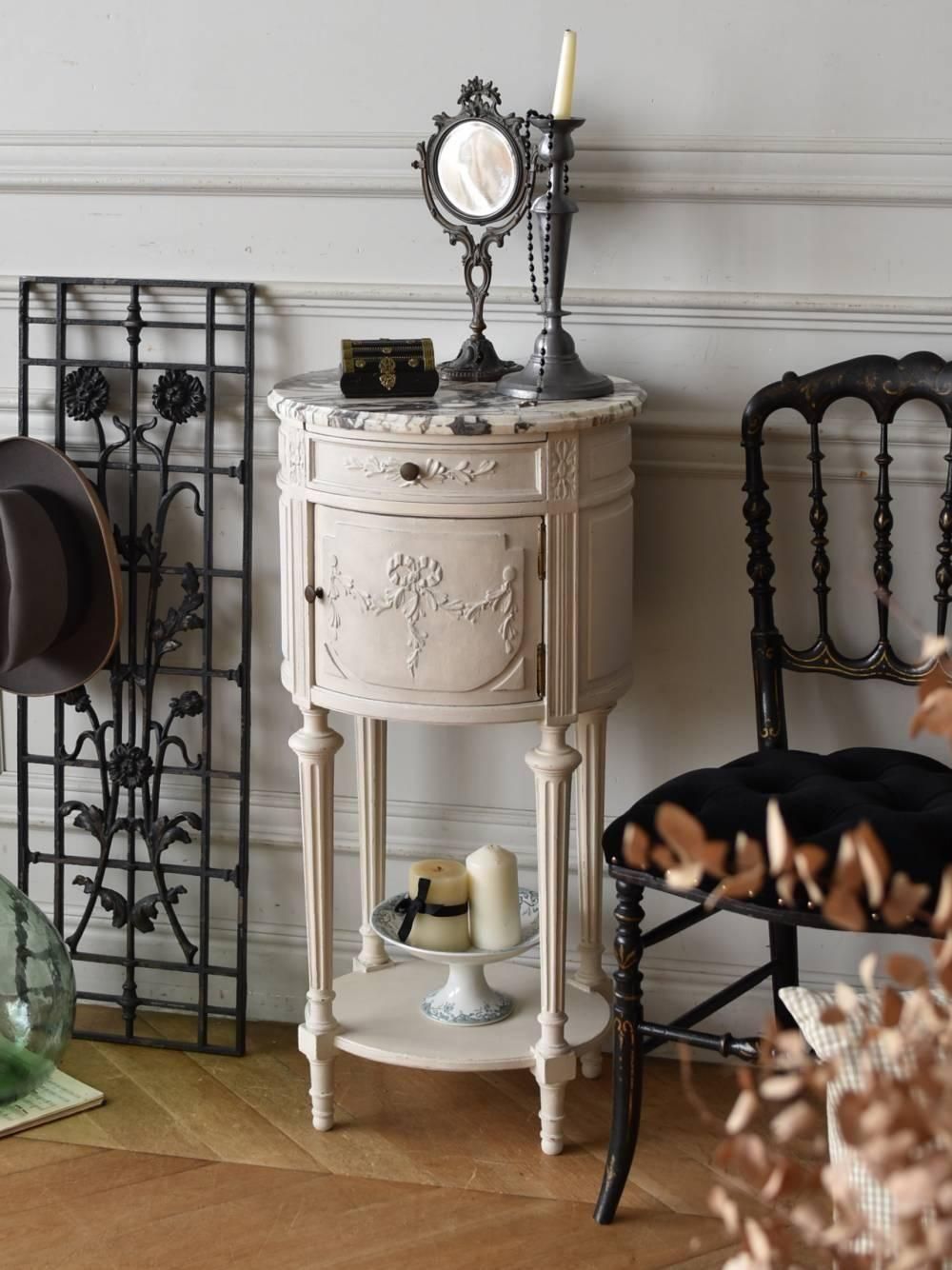 英国アンティーク マーブルトップキャビネット 大理石 フレンチアンティーク マーブルトップ サイドキャビネット