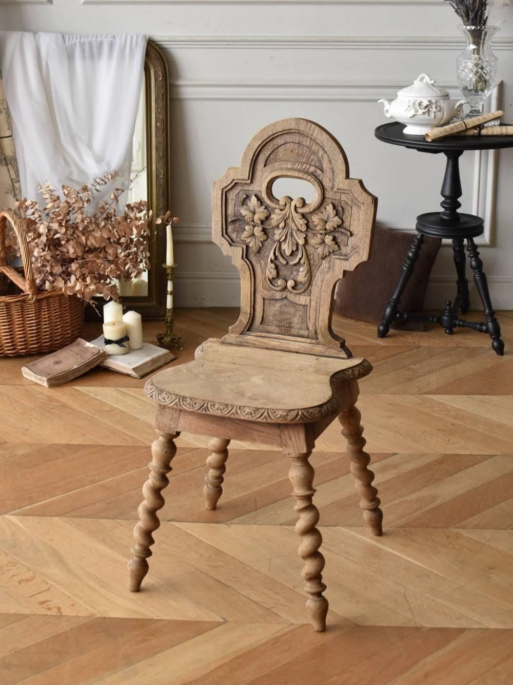 アンティークホールチェア フランスアンティーク家具 ウッド