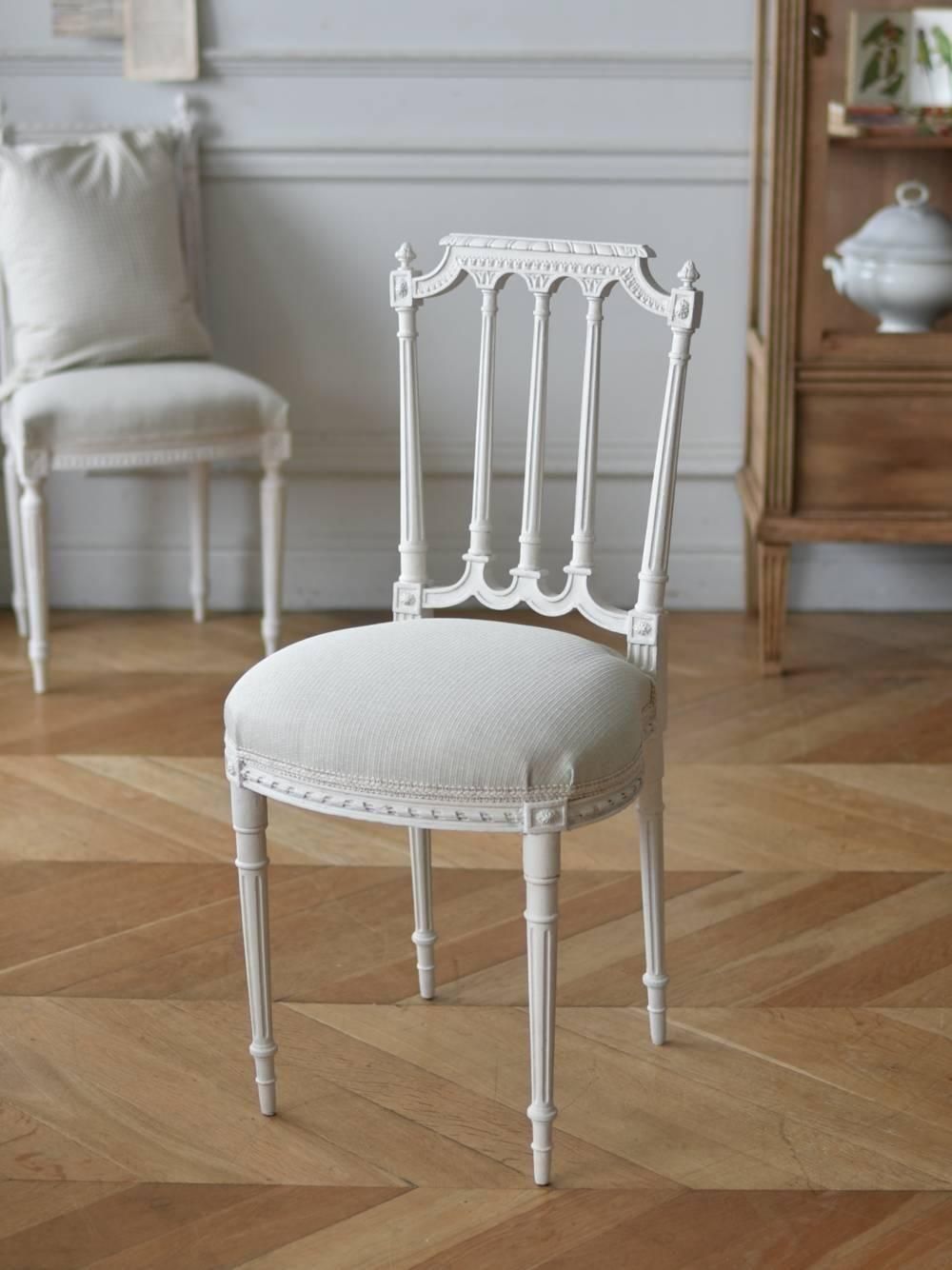 アンティークチェア.White5 フランスアンティーク家具 小椅子