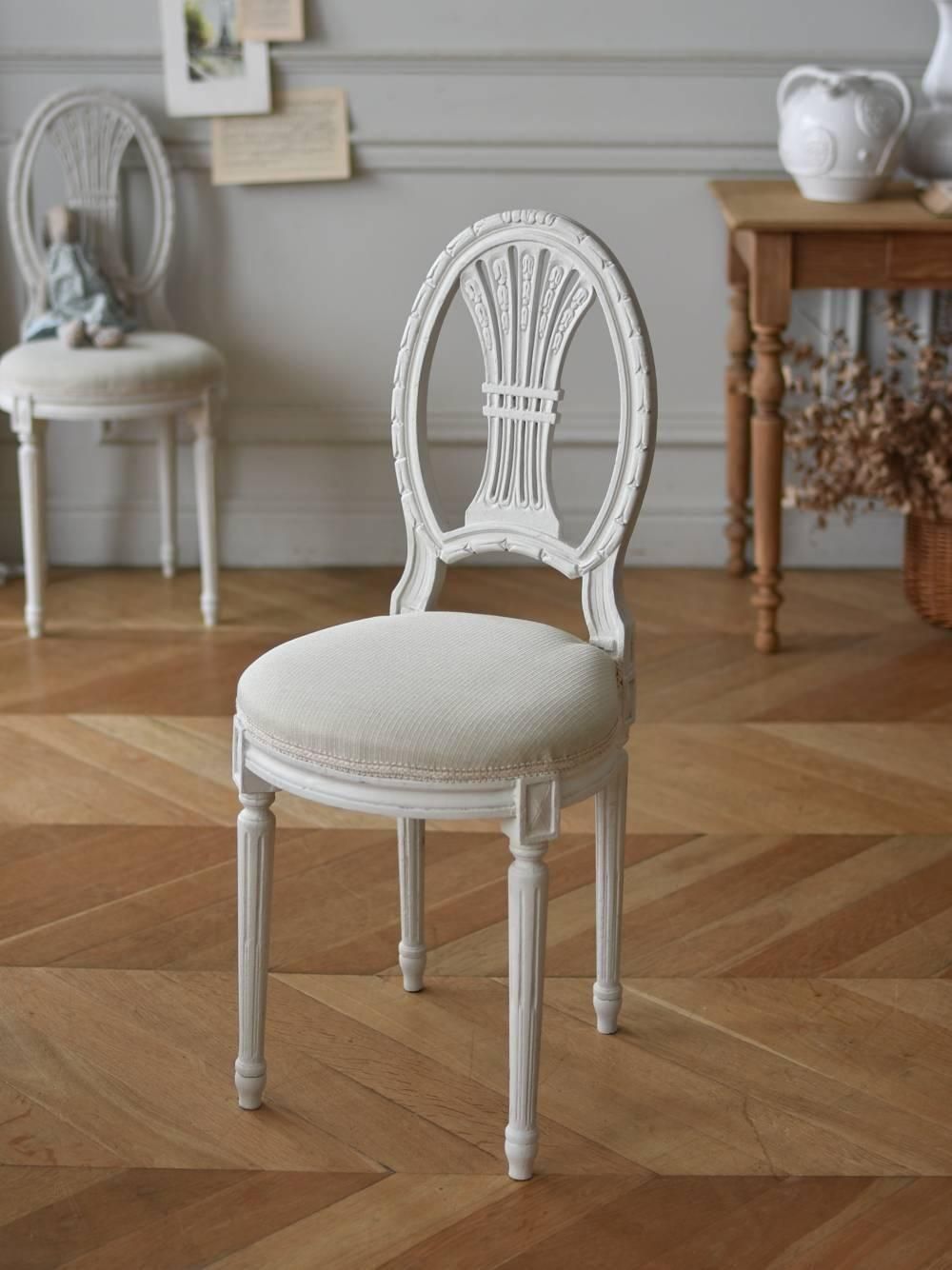 アンティークチェア.White6A フランスアンティーク家具 小椅子