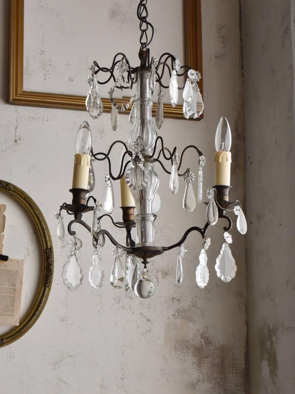 3灯シャンデリア.23 フランスアンティーク照明 アンティーク