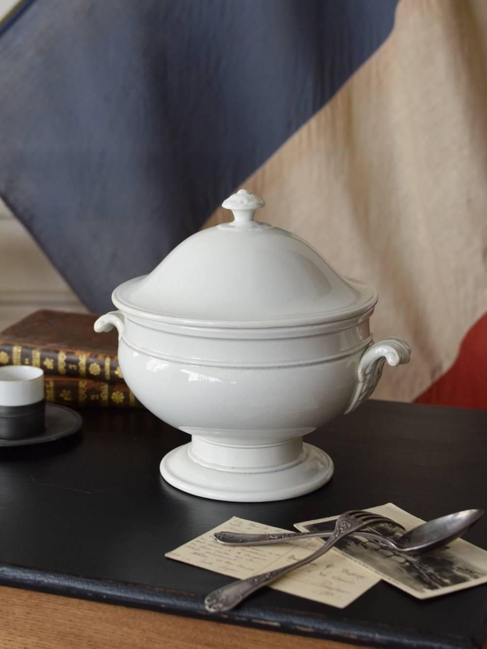 フランス CREIL MONTEREAU窯 FLORA スーピエール[3630] Creil & Montereau スーピエール オブジェ インテリア クレイユ