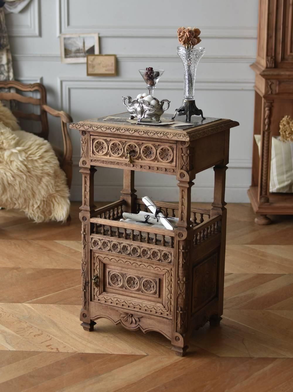 マーブルトップスモールキャビネット.14 フランスアンティーク