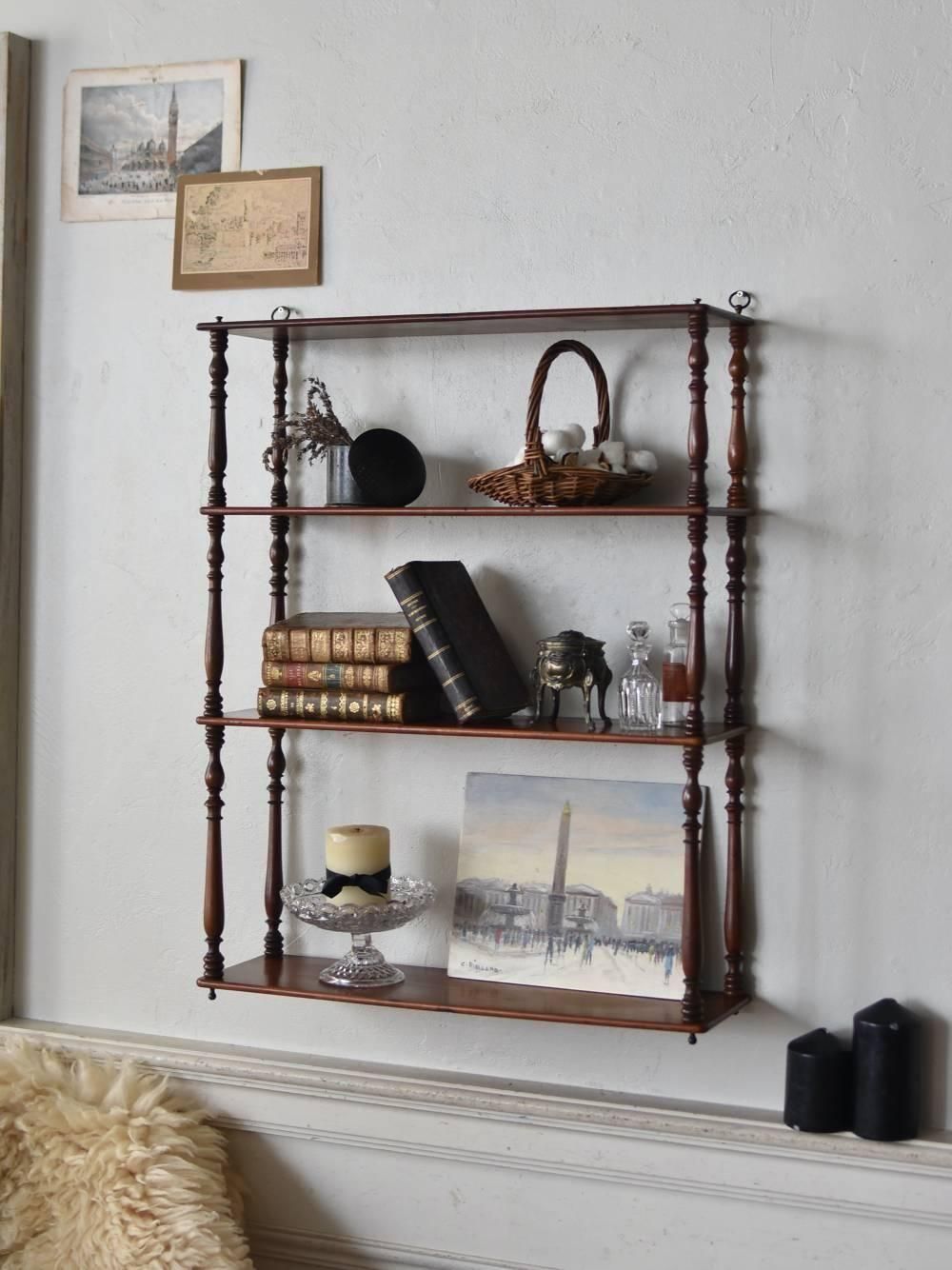 4段ウォールシェルフ.18 フランスアンティーク家具 飾り棚