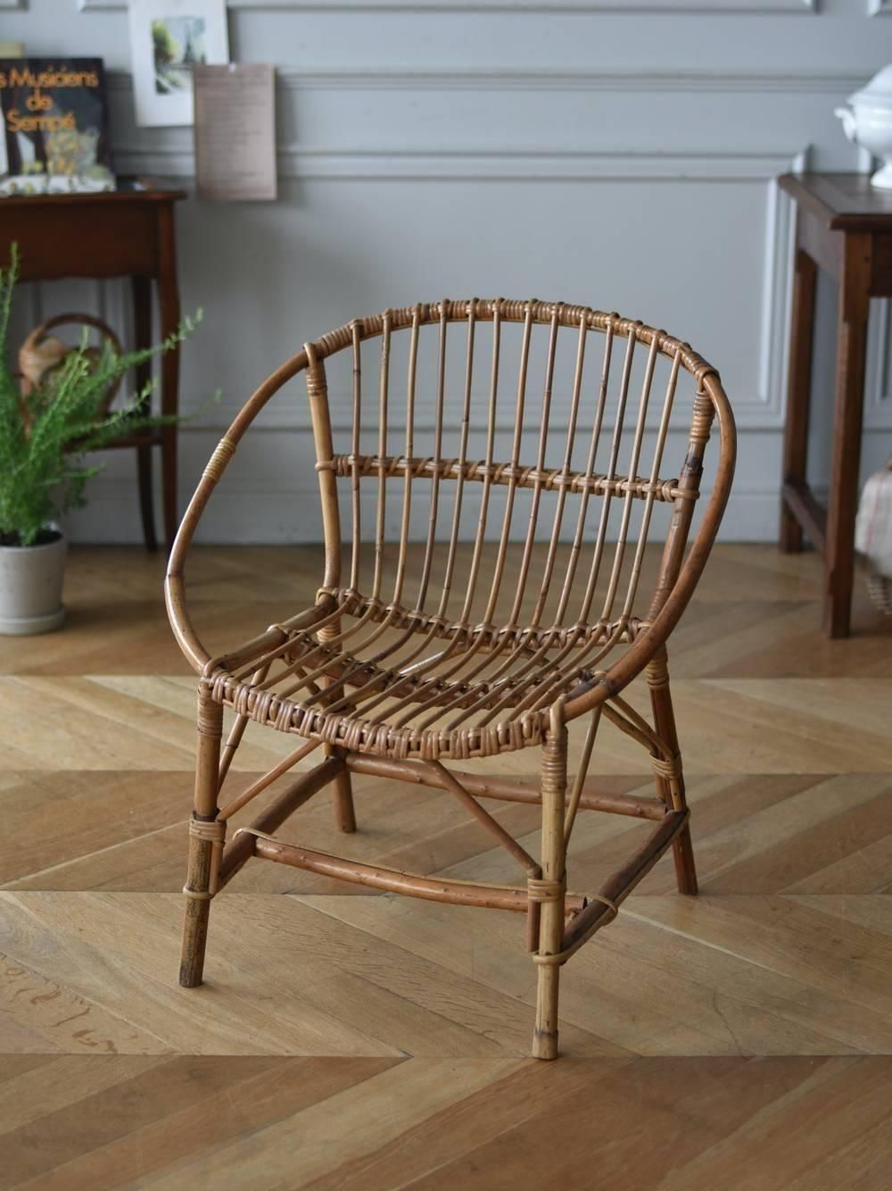 素敵　バンブーチェア　ラタンチェア フランスヴィンテージ ラタンチェア.8 バンブーチェア