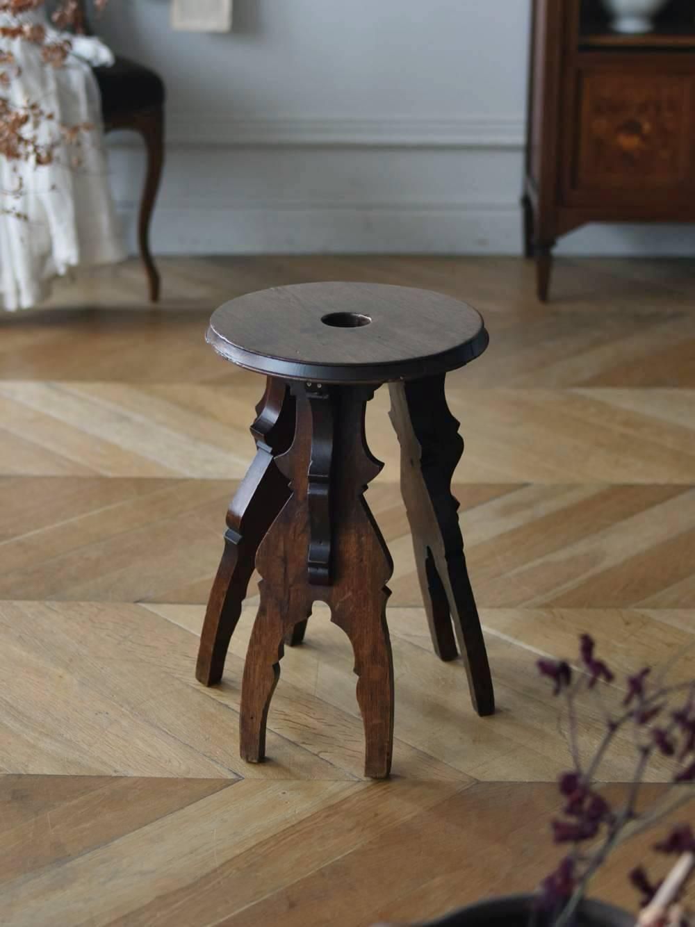 フランスアンティーク 木製 ウッドスツール 花台 飾り台 什器 ビンテージ 木製 スツール 花台 フランスアンティーク | OGISHIMA COFFEE Antiques