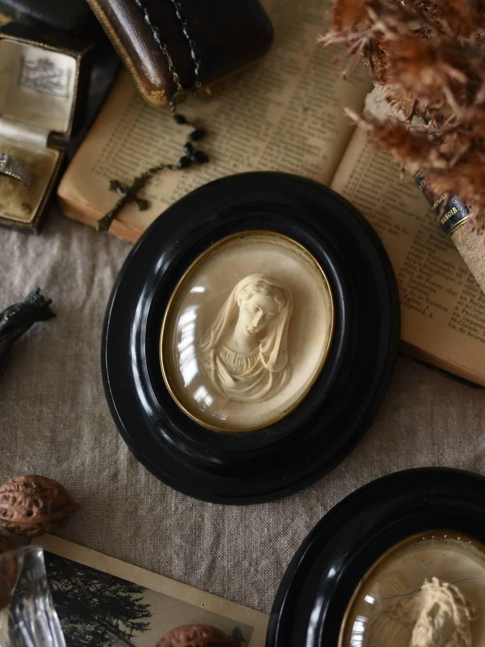 ガラスドームフレーム.S8 フランスアンティーク雑貨 オーバル