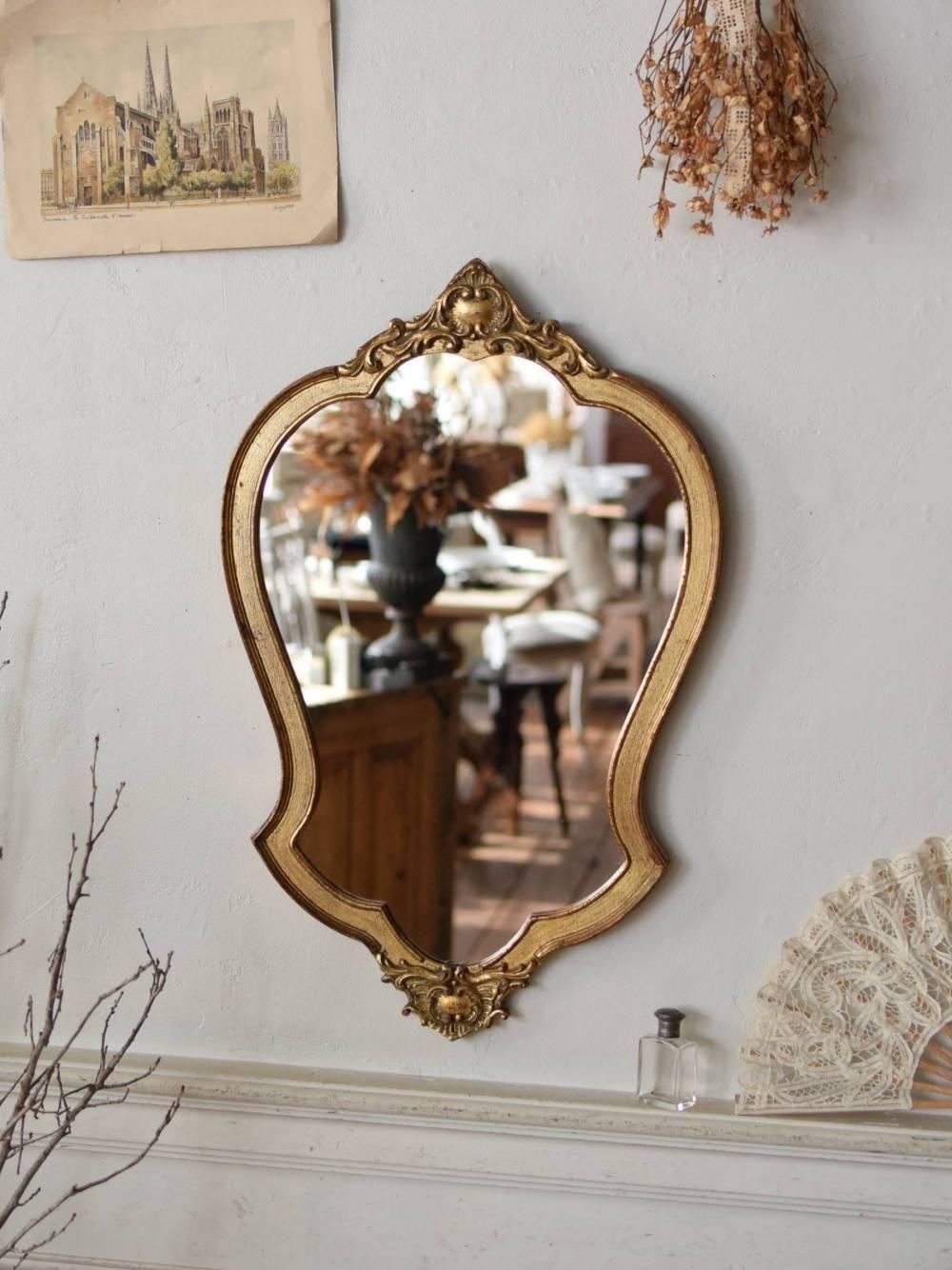 デコレーションミラー.GOLD4 フランス ヴィンテージミラー 鏡