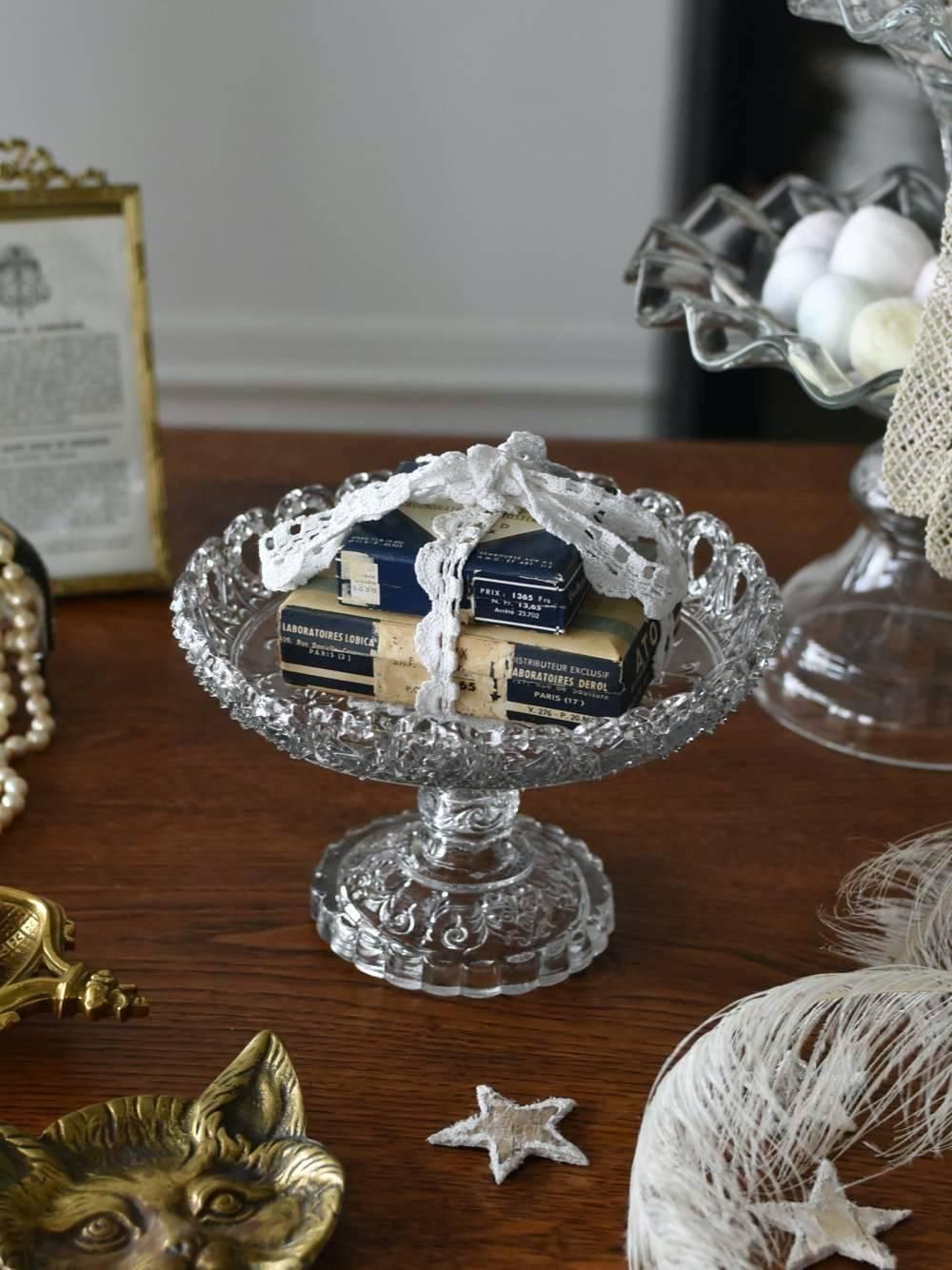 フランス ヴィンテージ ガラス コンポート ガラスコンポート.12 フランスヴィンテージ雑貨 ガラス小物