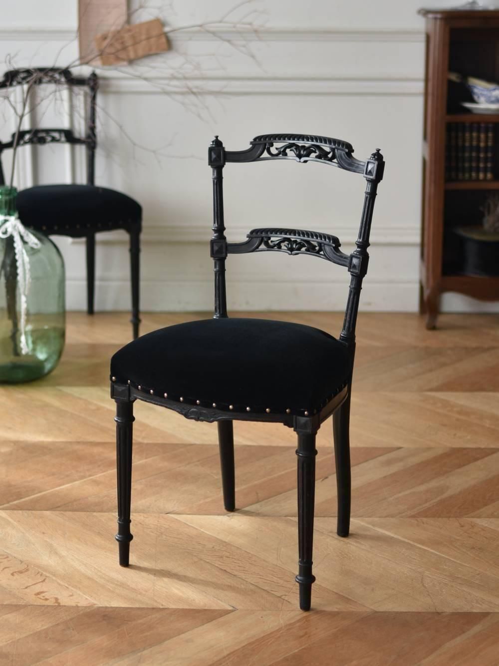 アンティークチェア.Black11B フランスアンティーク家具 椅子