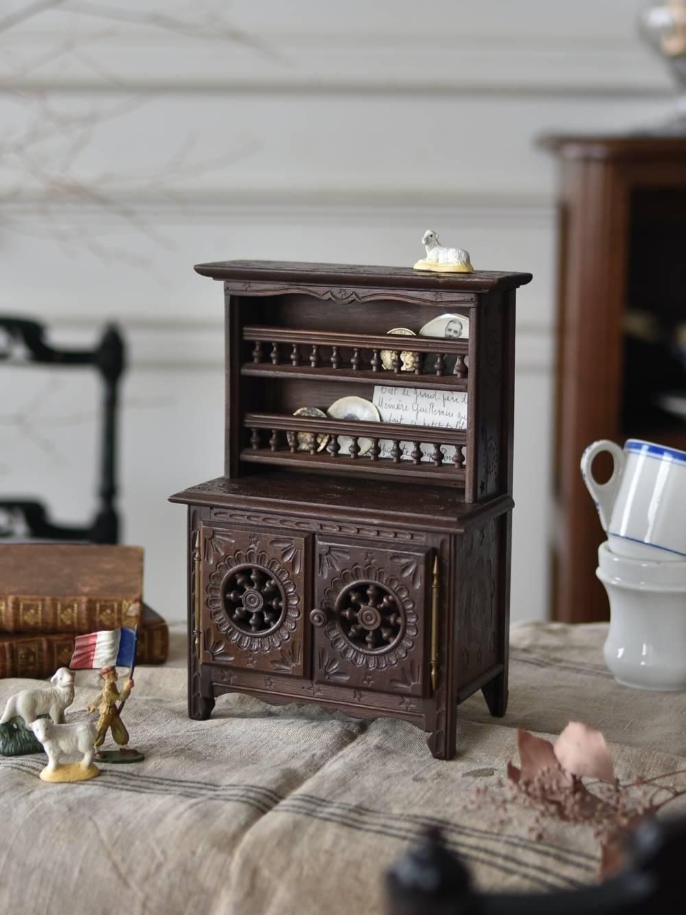 ドールキャビネット.Bretagne フランスアンティーク雑貨 ドール用家具