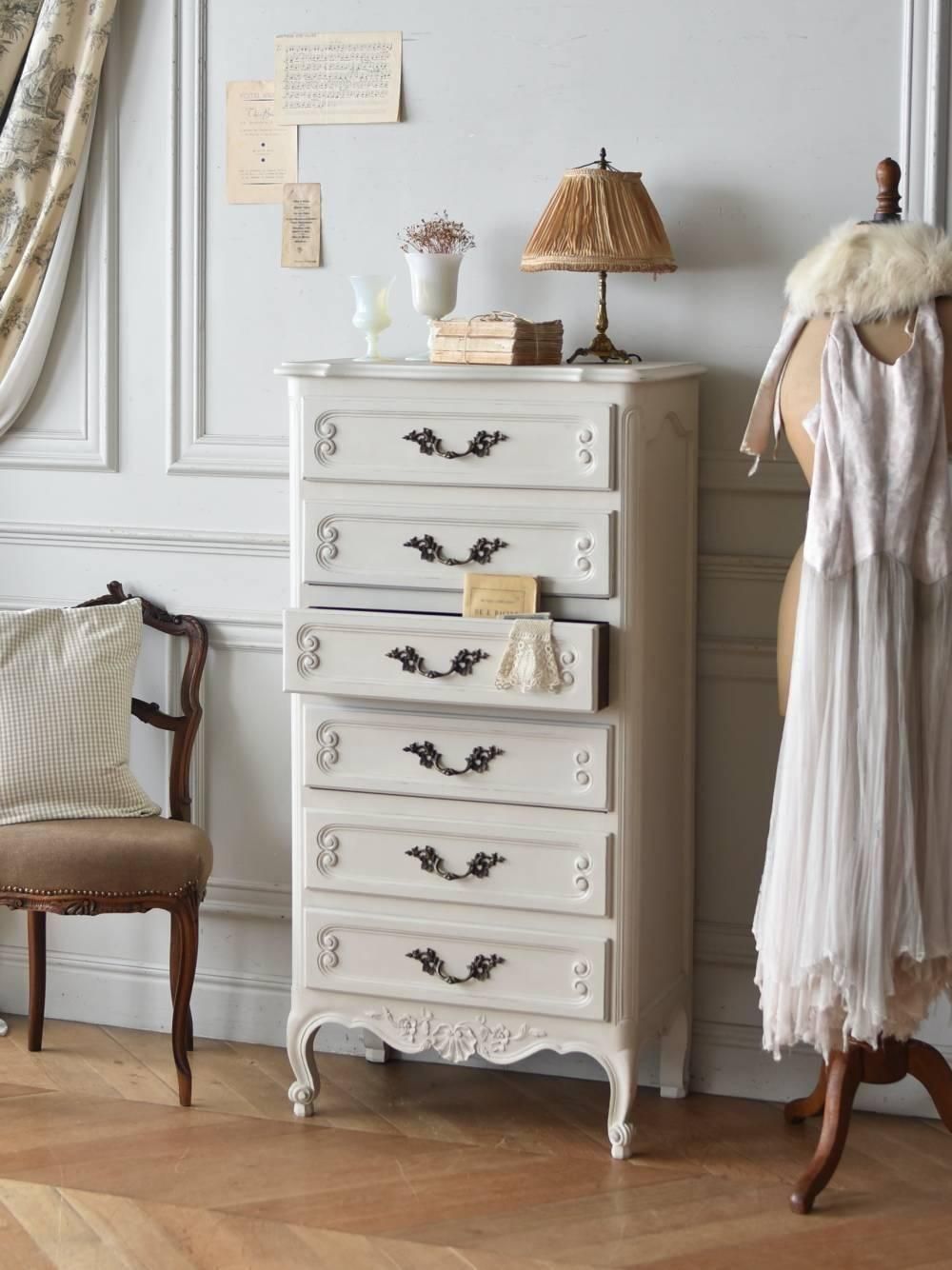 白家具 インテリア チェスト アンティーク モールガラス HAGiHARA キャビネット チェスト リビング 収納 アンティーク調 ガラス