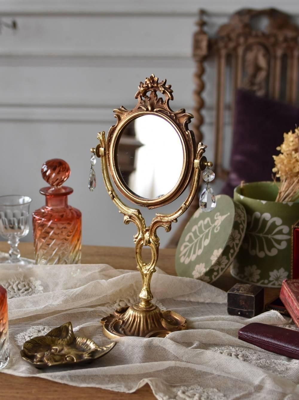 スタンドミラー.Gold2 フランスアンティークインテリア 鏡 ディスプレイ