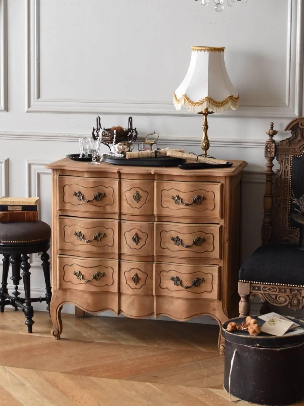 チェスト　フランスアンティーク　3段 フレンチ3段チェスト.3 フランスアンティーク家具 コンソール 収納棚 猫脚