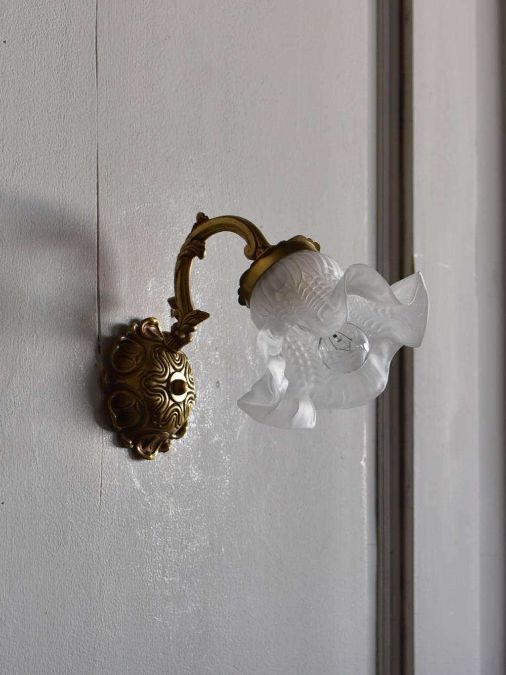 ガラスシェードウォールランプ.13B フランスアンティーク照明 ブラケット