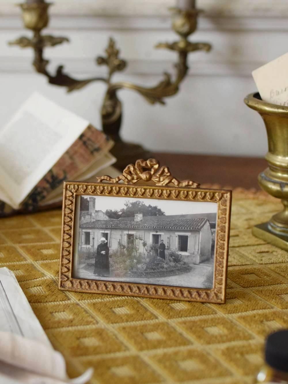 フォトフレーム.リボン12 フランスアンティーク 額縁 写真たて 壁面