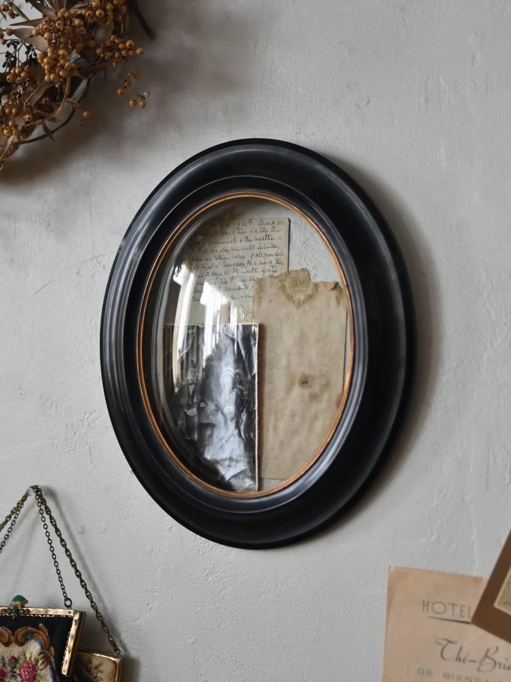 ガラスドームフレーム.Black5 フランスアンティーク雑貨 額縁 壁面