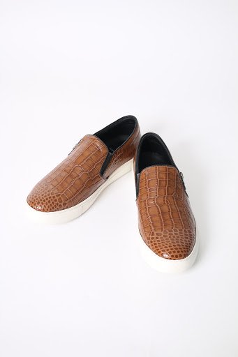 wjk(ダブルジェイケイ)　COW クロコダイル　エンボス　ZIP スリップオン　スニーカー (CAMEL) 8037-bt24 　crocodile  wmbossing slip-on キャメル　通販　予約　 - Jacuzzi by