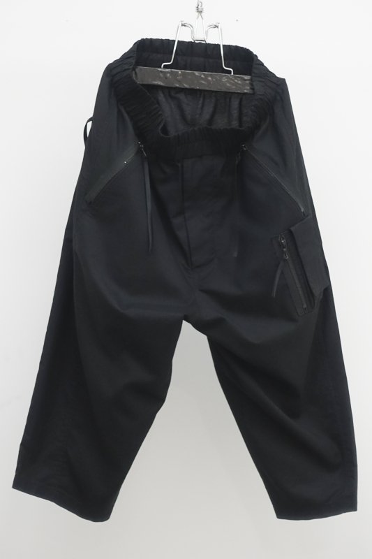 JULIUS(ユリウス) NYLON COTTON OX 　MULTI TACTICAL CROPPED BAGGY PANTS (BLACK)  617PAM8　マルチ　タクティカル　クロップド　バギー　パンツ　レイヤー　ブラック　通販　オンラインショップ　正規取扱店　広島市　－jacuzzi  by ...