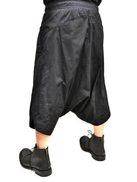 JULIUS(ユリウス) NY/RY TAFFETA OVERCROTCH PANTS (BLACK)　647PAM6 ナイロン　レーヨン　タフタ　 オーバークロッチ　パンツ　ブラック　通販　オンラインショップ　広島　正規取扱店　正規店　広島　- jacuzzi by cortina