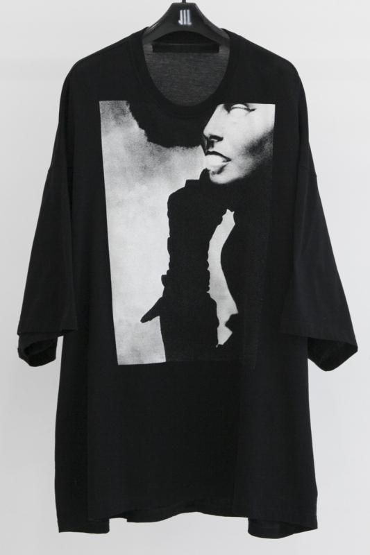 NILøS(ニルズ) COTTON JERSEY JUDITH BIG T-SHIRT (BLACK/WHITE