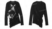 ͽʡ2025.10-11ͽꡡ_JULIUS(ꥦ) COTTON SILK shirring JERSEY printed CUT&SEWN  (BLACK)
