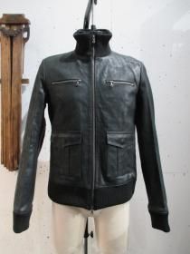 wjk(֥른)cow leather A-2 track jacket (BLACK)