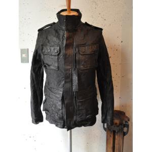 セール　　attack the mind 7 wash leather oxhide SAFARI jacket (BLACK/CAMEL)  OX-006 - Jacuzzi by cortina