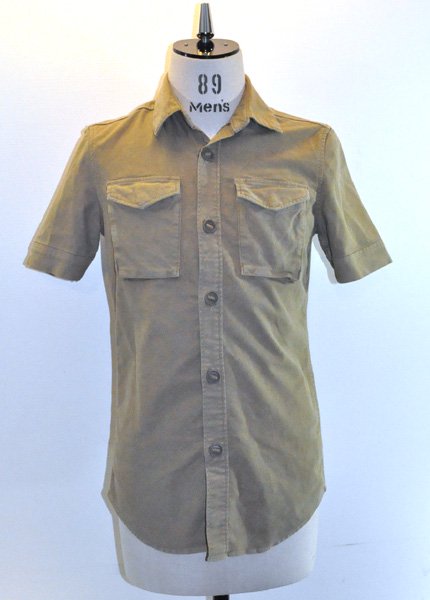 AKM MODERN MILITARY army broken stretch S/S P-ARMY shirts (SAFARI BEIGE)  S101-AB01　モダンミリタリー　コレクション　Pアーミー　シャツ 半袖　　　エイケイエム　通販　予約　 2013SS　春夏　- Jacuzzi  by