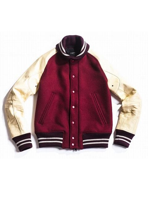 アカンサス スタジャン ACANTHUS cow wool nylon studium jacket (GRAY/BURGUNDY) セール  アウトレット　ST1301 スタジアム 　ジャケット　　スタジャン　アカンサス　通販　新作　予約　オンラインショップ　 - Jacuzzi by 