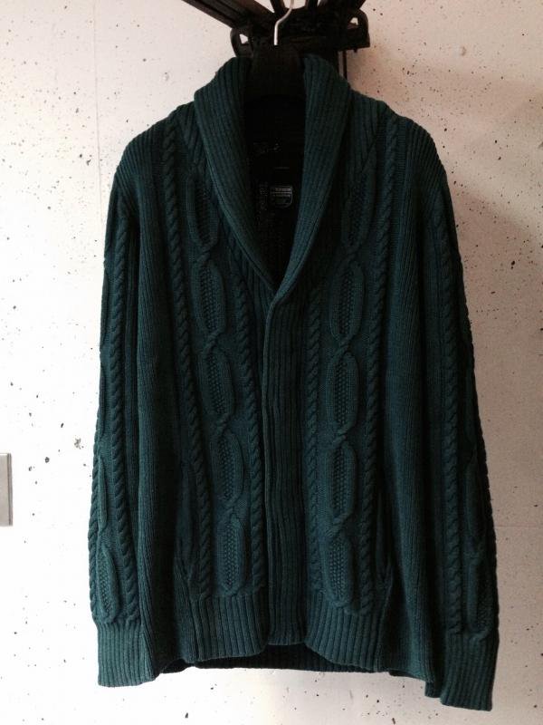 セール　ケーブル　ニット　カーディガン　ATM7 Sandblaster cotton cable shawl cardigan (BLUE  GREEN/WINE) CSC-200 アタックザマインドセブン　ケーブル　コットン　ニットカーディガン　サンドブラスター　 - Jacuzzi by 