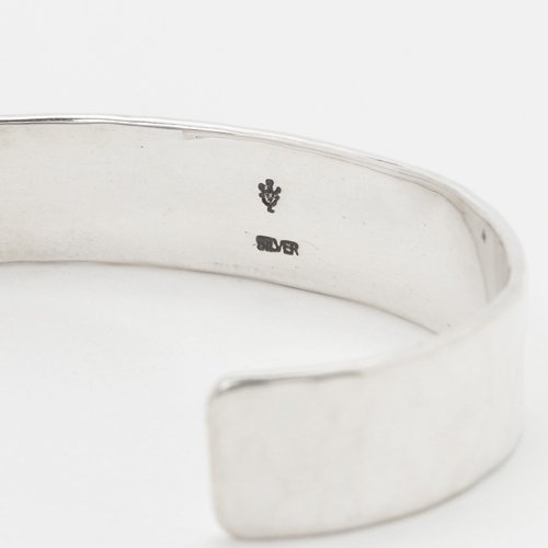 Hammered Hallmarks Wide Bangle - VIVIFY STORE