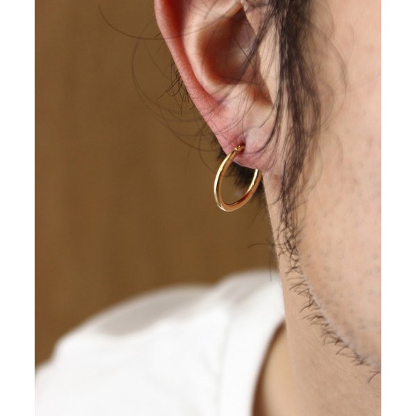 vivify k18Gold Hammered Hoop Pierce(S) | hartwellspremium.com