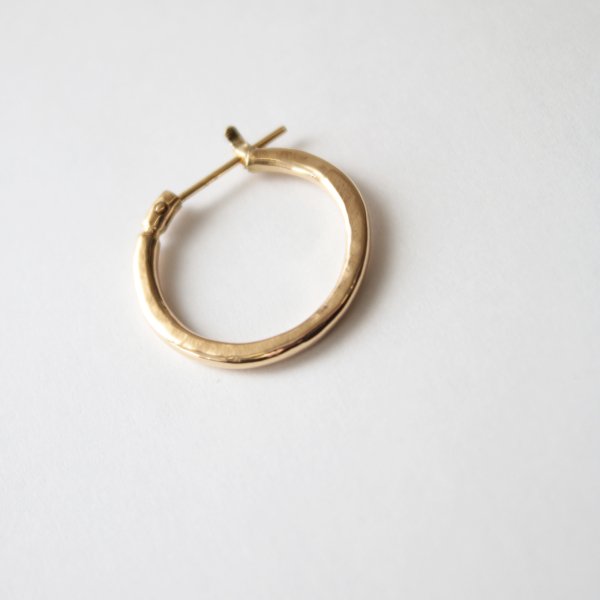 k18Gold Hammered Hoop Pierce (L) - VIVIFY STORE