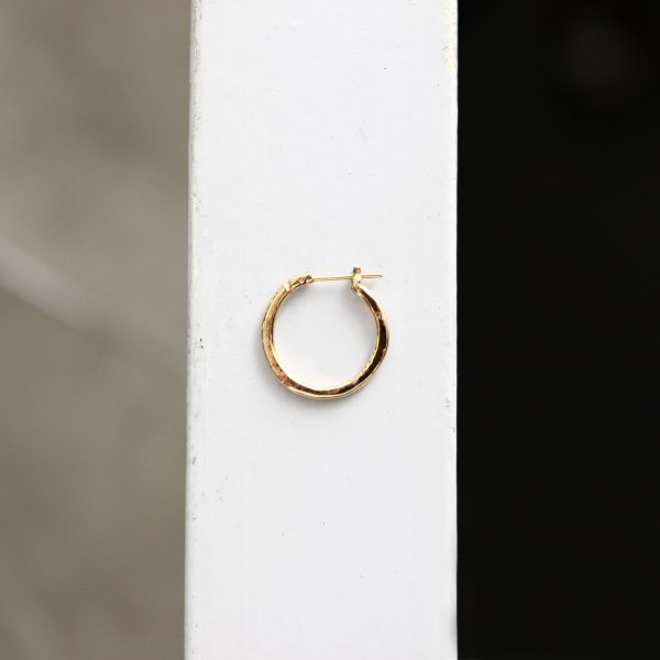 k18Gold Hammered Hoop Pierce (L) - VIVIFY STORE