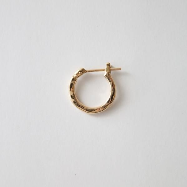 k18Gold Hammered Hoop Pierce(S) - VIVIFY STORE