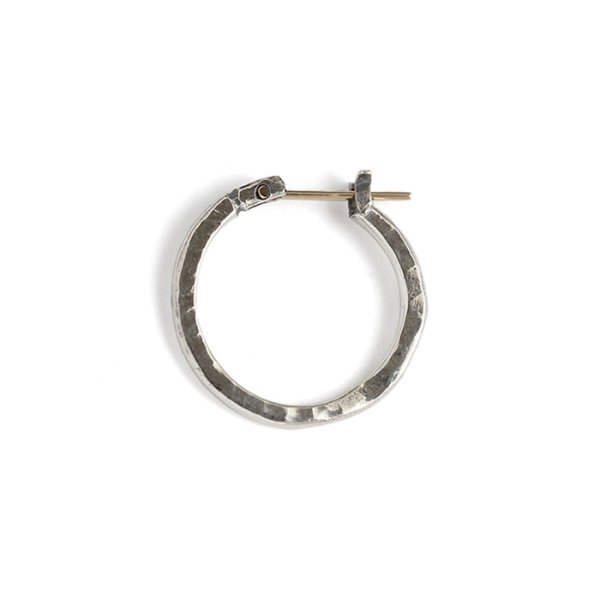 k18goldpost Hammered Hoop Pierce (L) - VIVIFY STORE