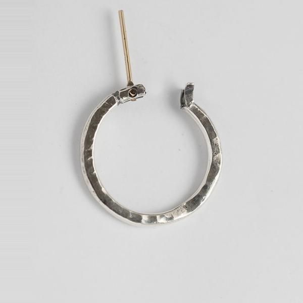 k18goldpost Hammered Hoop Pierce (L) - VIVIFY STORE