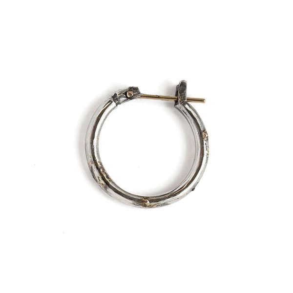 K18goldpost Hoop Pierce w/gold (L) - VIVIFY STORE