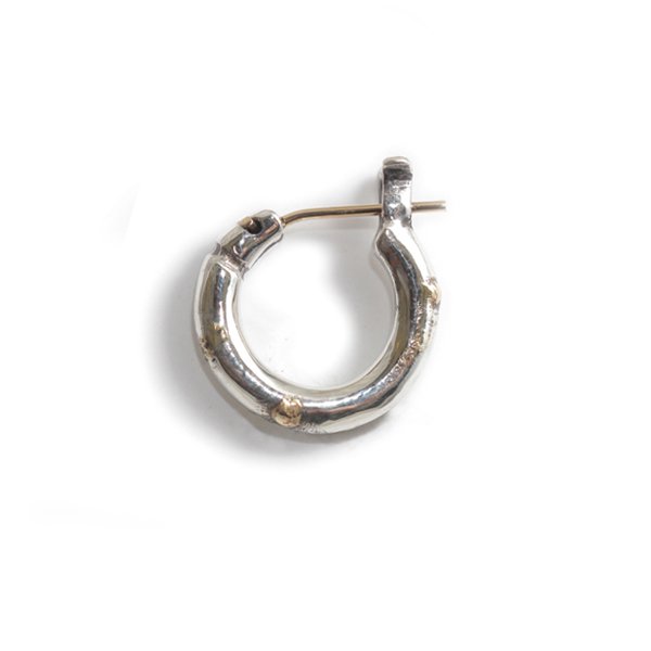 K18goldpost Hoop Pierce(S)/3mm body w/gold - VIVIFY STORE