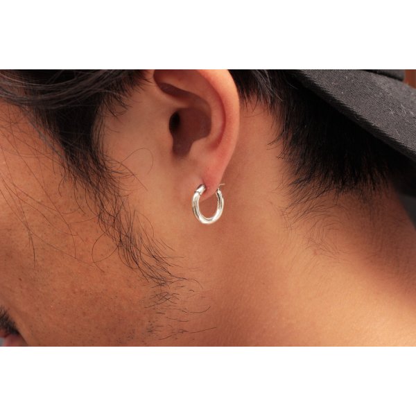 K18goldpost Hoop Pierce（M）3mm - VIVIFY STORE